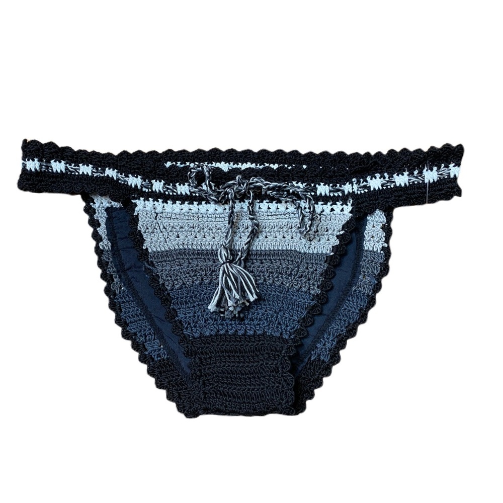 Pilyq Grey Crochet Stardust Hipster Bikini Bottoms